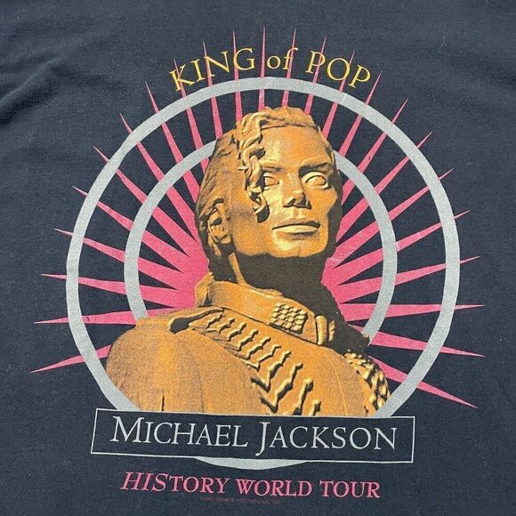 Vintage Shirt Mens Extra Large Black Michael Jackson History World Tour 90s - Picture 2 of 12